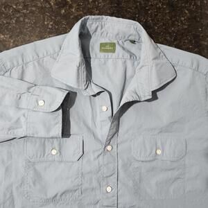 Sid Mashburn Button Up Shirt Mens Large Blue Cotton Work Casual Preppy Normcore